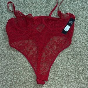 NWT Elegant Red Lace Bodysuit
